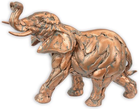 Resin beeld - Olifant - Figuratief - Dieren figuren - 17,6 cm hoog