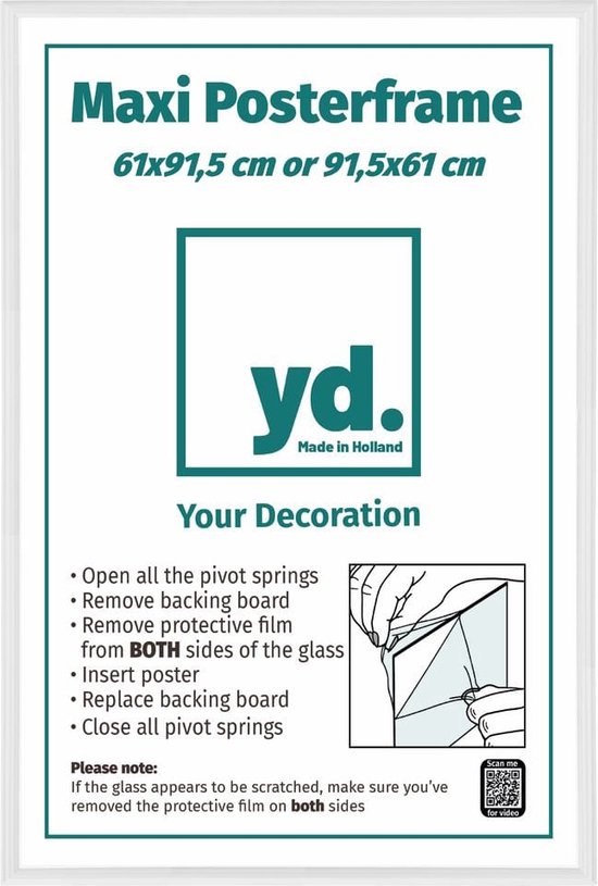 Cadre d'affiche Your Decoration - 61x91,5cm - Wit - Plastique