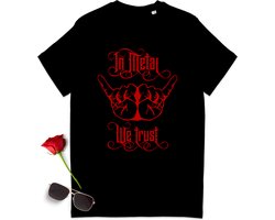 Heavy Metal t shirt - Heavy Metal Muziek fan tshirt - Dames en heren t-shirt - muziek tshirt voor vrouwen en mannen - Unisex maten: S M L XL XXL XXXL - Tshirt kleuren: wit en zwart.