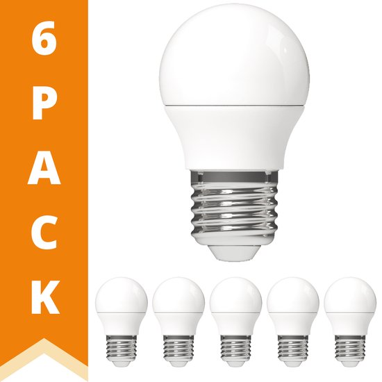 ProLong LED Lampen bol - grote E27 fitting - 4.5W (40W) - Warm wit - 6 stuks
