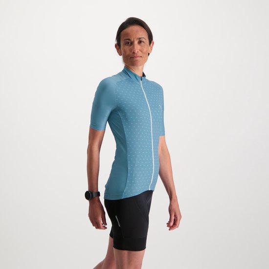 BBB Cycling Fietsshirt Dames Korte Mouw DonnaFit - Wielershirt Dames Korte Mouw - Comfortabel en Sneldrogend Wielrenshirt Dames - Grijs Blauw - Maat XXL - BBW-412 van BBB Cycling — afbeelding 2