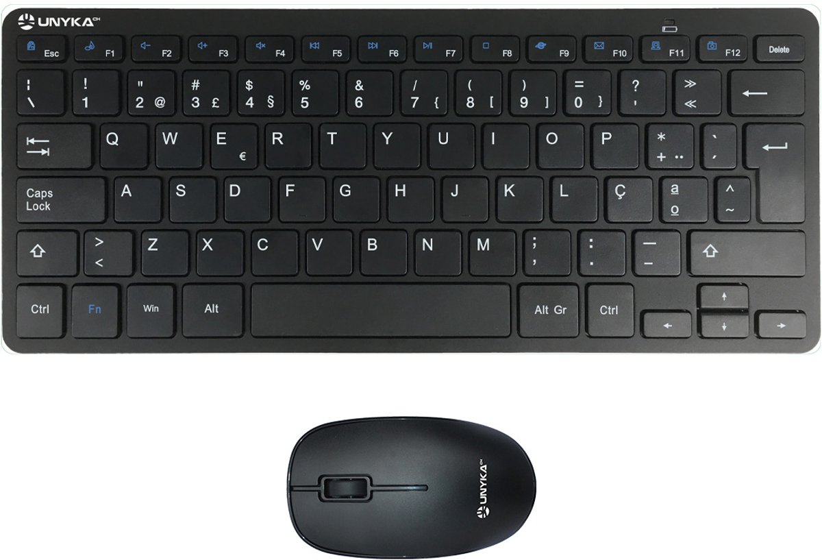 UNYKAch UK505448 toetsenbord Inclusief muis Kantoor RF Draadloos QWERTY Portugees Zwart