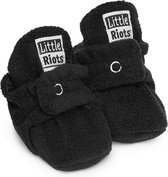 Little Riots - chaussons bébé - polaire originale - noir - chaussons pour votre bébé, bambin et bambin pour garçons et filles - 0-3 mois (9cm) - pointure 13-15