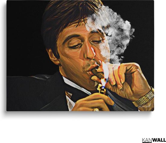 Peinture sur toile de Luxe Scarface | 60 x 90 | Salle de séjour | Chambre à coucher | Bureau | Musique | Design | Art | Moderne | ** 4 CM D'ÉPAISSEUR ! EFFET 3D**