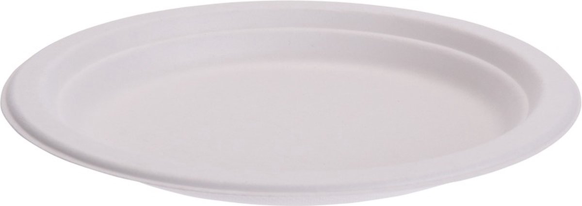 8x Gerecyclede bordjes 17 cm - Biologisch afbreekbaar - wegwerp bordjes