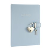 Victoria's Journals - Dagboek met Slot en Sleutel - Hush-Hush My Secret Diary w/ Heart Lock - Premium Vegan Leer Dagboek -  Hardcover - 320 Pagina's Premium Papier -  13 x 18 cm (Pastel Blauw)