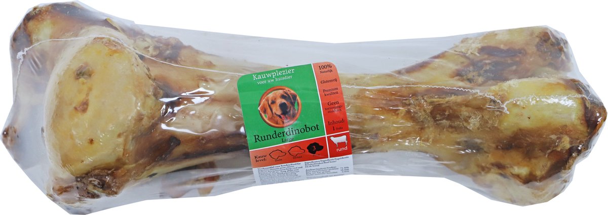 Boon Natuurlijke Snack rund, runderdinobot in folie large. (U ontvangt 3 stuks).