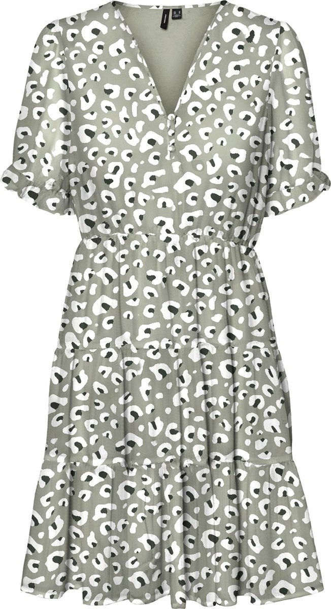 Vero Moda Jurk Vmwonda Frill Dress W. Buttons Exc 10275627 Seagrass Dames Maat - S