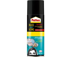 Pattex Made at Home Spuitlijm Permanent 400ml – Sterke Spraylijm voor Groot Oppervlak – Transparant, Snelle Hechting, Voor Hobby & DIY