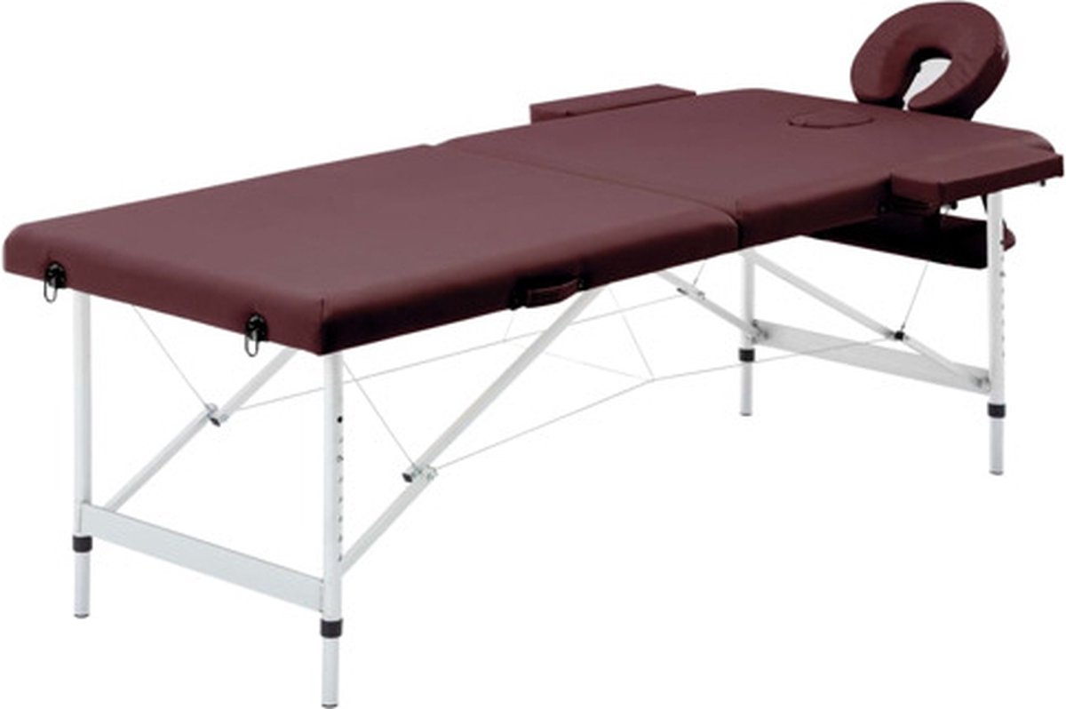 Goedkoopste vidaXL - Massagetafel - inklapbaar - 2 - zones - aluminum - wijnpaars