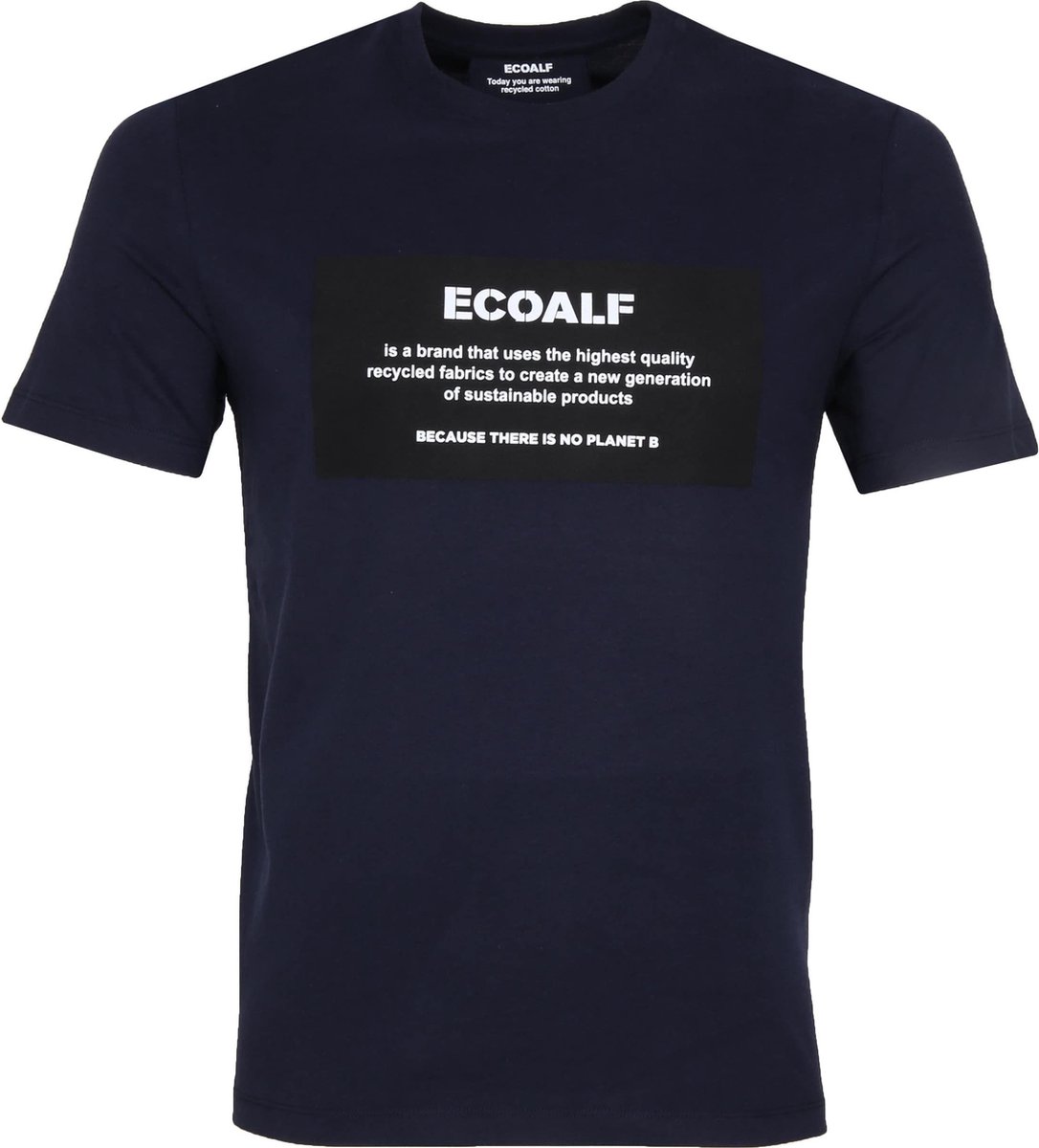 Ecoalf - Natal T-Shirt Label Navy - Maat L - Modern-fit