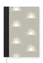 Notitieboek - Schrijfboek - Zon - Boho - Patronen - Notitieboekje klein - A5 formaat - Schrijfblok