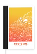 Notitieboek - Schrijfboek - Stadskaart - Oostende - Oranje - Geel - Notitieboekje klein - A5 formaat - Schrijfblok - Plattegrond