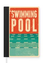 Notitieboek - Schrijfboek - Quotes - Swimming Pool - Vintage - Zwemmen - Notitieboekje klein - A5 formaat - Schrijfblok