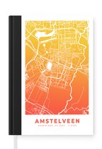 Notitieboek - Schrijfboek - Stadskaart - Amstelveen - Nederland - Geel - Notitieboekje klein - A5 formaat - Schrijfblok - Plattegrond