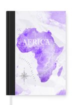 Notitieboek - Schrijfboek - Kaarten - Afrika - Waterverf - Notitieboekje klein - A5 formaat - Schrijfblok