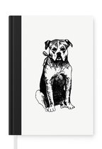 Notitieboek - Schrijfboek - Vintage - Hond - Dieren - Notitieboekje klein - A5 formaat - Schrijfblok