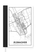Notitieboek - Schrijfboek - Kaart - Pijnacker - Zwart - Wit - Notitieboekje klein - A5 formaat - Schrijfblok