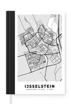 Notitieboek - Schrijfboek - Stadskaart - IJsselstein - Grijs - Wit - Notitieboekje klein - A5 formaat - Schrijfblok - Plattegrond