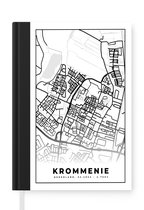 Notitieboek - Schrijfboek - Kaart - Krommenie - Zwart - Wit - Notitieboekje klein - A5 formaat - Schrijfblok