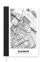 Carnet - Carnet - Plan de la ville - Diemen - Grijs - Wit - Carnet - Format A5 - Bloc-notes - Carte