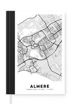 Notitieboek - Schrijfboek - Stadskaart - Almere - Grijs - Wit - Notitieboekje klein - A5 formaat - Schrijfblok - Plattegrond