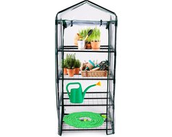 Kinzo Garden - Plastic broeikas - Serre van 4 verdiepingen - 69 x 49 x 160 cm - Groen