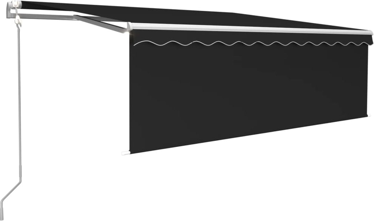 VidaXL Luifel met rolgordijn LED en windsensor 4x3 m antracietkleurig