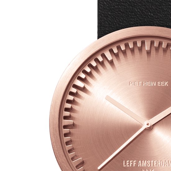 LEFF amsterdam - D38 - Horloge - Leer - Rosé/Zwart - Ø 38mm