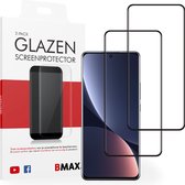 2-pack BMAX geschikt voor Xiaomi 12 Pro Screenprotector glas - Full Cover gehard glas - Tempered glas - Xiaomi screenprotectors 2 stuks - Telefoonglaasje - Beschermglas - Glasplaatje - Screensaver - Screen protector - Case friendly - Zwart