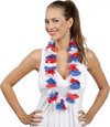 Toppers in concert - 30x Hollandse kleuren hawaii bloemen krans slinger - rood-wit-blauw hawaiislingers