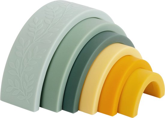 Siliconen regenboog stapelspeelgoed: sage - A Little Lovely Company van Merkloos — afbeelding 5