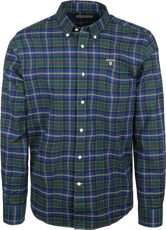 Barbour Overhemd Oxbridge Ruit Donkergroen Heren Maat M Tailored fit bol