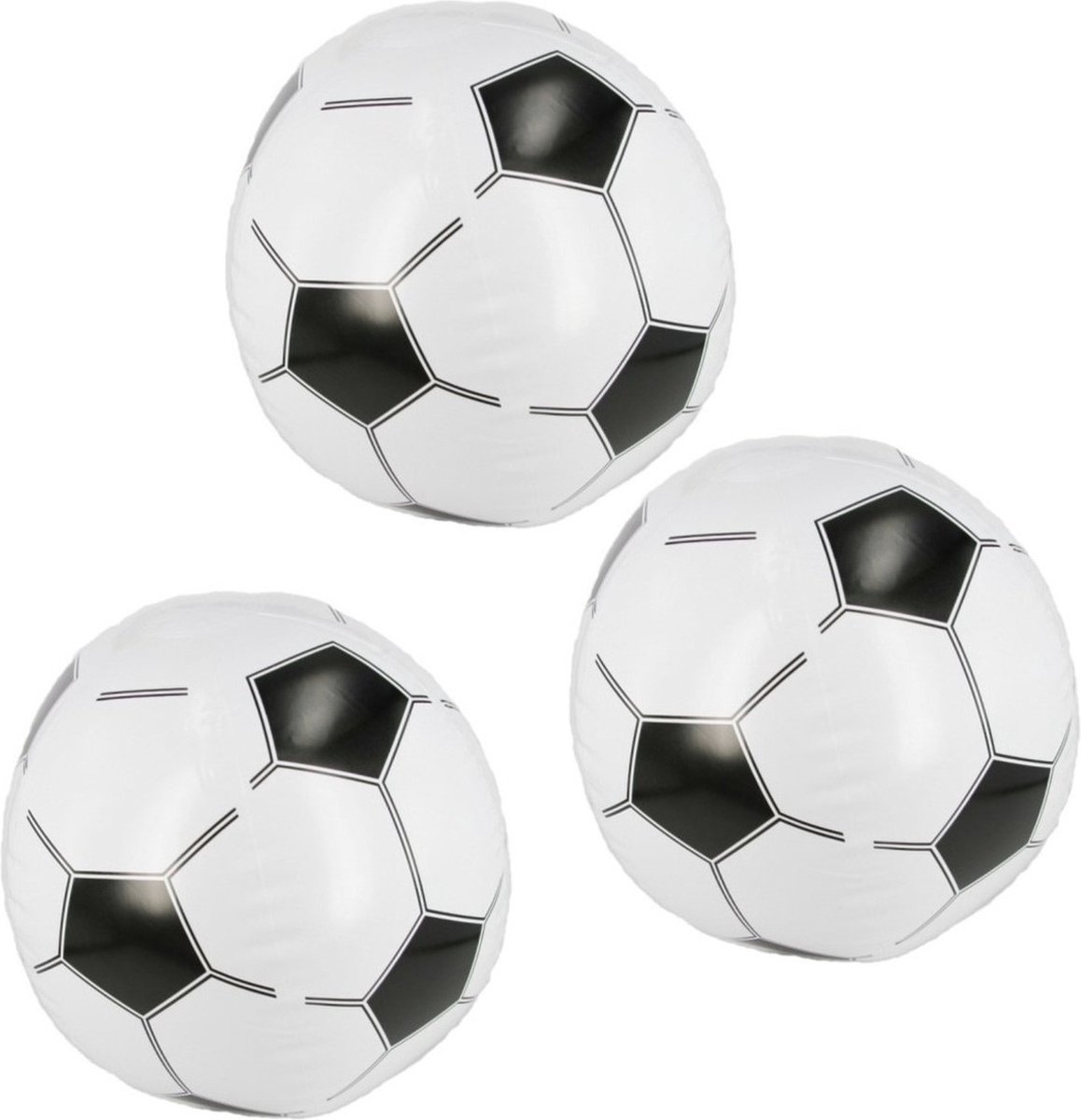 Merkloos Sans marque Set van 6x stuks opblaasbare voetbal print strandbal 30 cm UItdeel decoratie artikelen