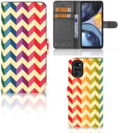 Leuk Telefoonhoesje Motorola Moto G22 Smartphone Hoesje Zigzag Color