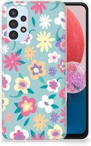 Leuk TPU Back Case Geschikt voor Samsung Galaxy A13 4G GSM Hoesje met Tekst Flower Power