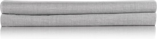 ALORS! Home Drap-housse en coton Lino gris - double (140x200) - élastique tout autour - bel aspect