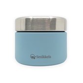 Smikkels - Fruitbakje kind - Snackbakje school - RVS - Duurzaam Bewaarbakje - 420ml - Blauw - Schoolfruit - 10 uurtje