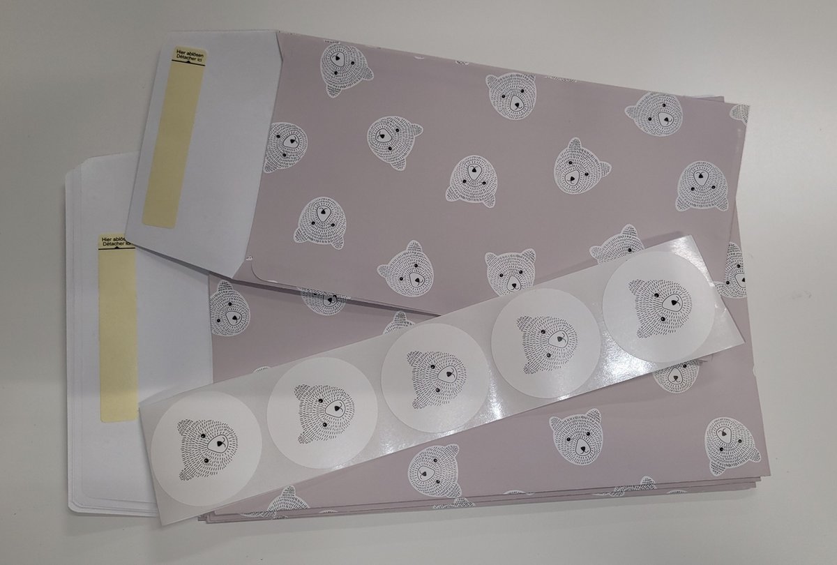 Stewo - Cadeau verpakking set - Rollo - Lichtgrijs - Zakjes - Stickers