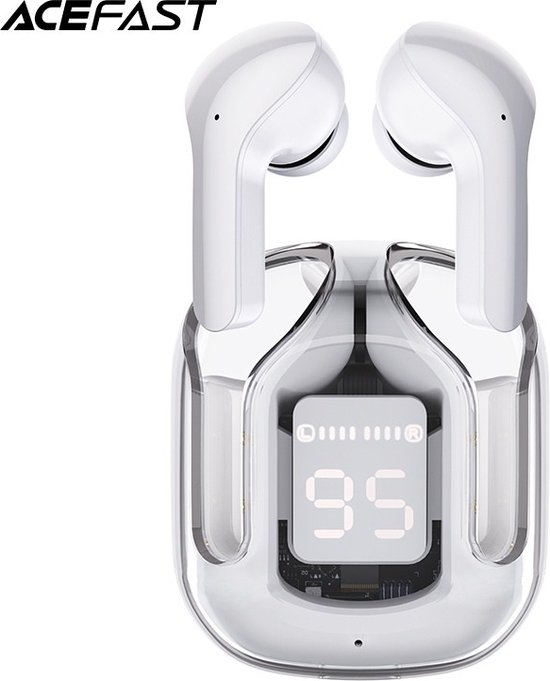 ACEFAST T6 Draadloze Oordopjes Modern Grey - Met oplaadbare draadloze case - Noise Cancelling Oortjes - Bluetooth 5.0 - Stijlvol & Clean Design