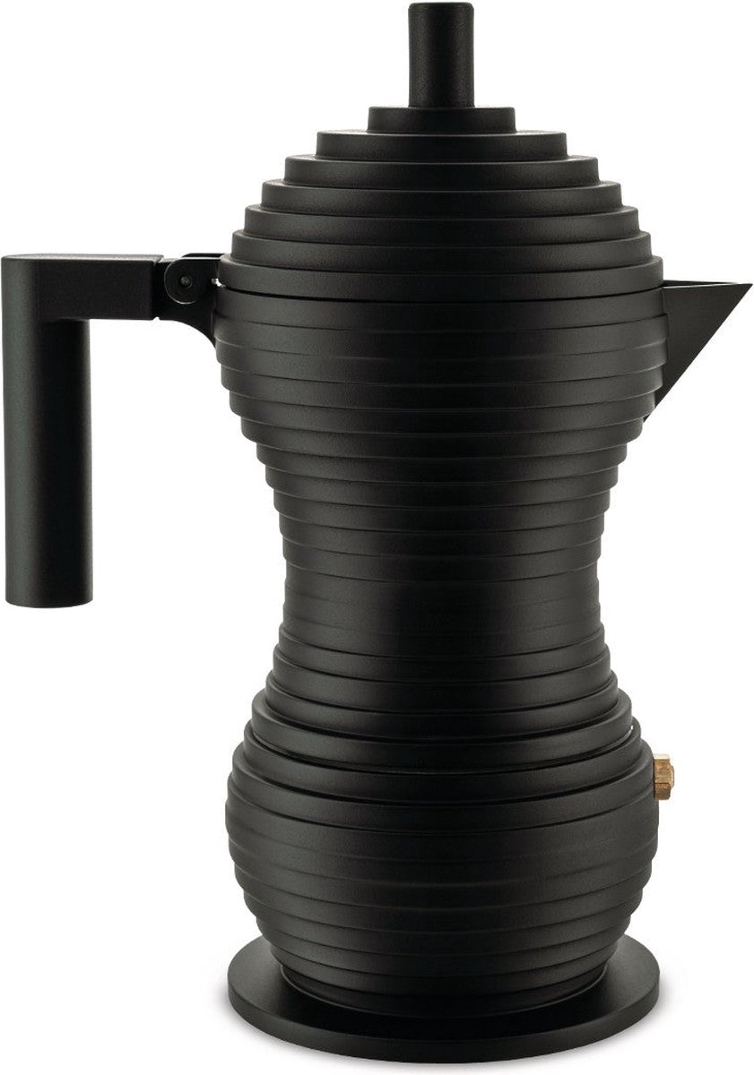 Alessi Pulcina Percolator Aluminium 3 kops Matzwart