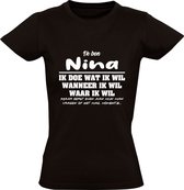 T-shirt femme Nina | cadeau d'anniversaire | cadeau d'anniversaire | drôle | anniversaire | cadeau | Noir