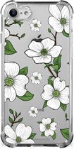 Silicone Back Case iPhone SE 2022/2020 | iPhone 8/7 Telefoonhoesje  met doorzichtige rand Dogwood Flowers
