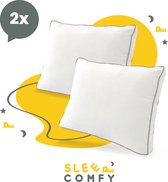 Sleep Comfy - Hoofdkussen - 30 dagen Proefslapen - 2 stuks Boxkussen - Hoofdkussen Nekklachten - Hoofdkussens Slaapkamer - Geschikt voor rug-, zij- en buikslapers - Orthopedisch - Ergonomisch | 50x60x10 cm