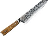 Couteau de Damas - Bois d'olivier - Couteau de chef - Kiritsuke - Acier de Damas - Couteau de chef japonais - Couteau de cuisine - Couteau de chef - Professionnel