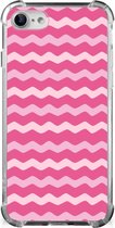 Foto hoesje Geschikt voor iPhone SE 2022/2020 | Geschikt voor iPhone 8/7 Smartphone hoesje met doorzichtige rand Waves Pink