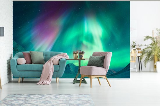 Papier peint - Papiers peints Papier peint photo boréales - Berg - Nuit - Largeur 390 cm x Hauteur 260 cm