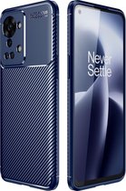 Mobigear Hoesje geschikt voor OnePlus Nord 2T 5G Telefoonhoesje Flexibel TPU | Mobigear Racing Backcover | Nord 2T 5G Case | Back Cover - Blauw
