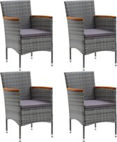 vidaXL Chaises de jardin de vidaXL 4 pcs Poly Rotin Gris