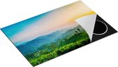 Chefcare Inductie Beschermer Zonsondergang op een Thee Plantage - 81,6x52,7 cm - Afdekplaat Inductie - Kookplaat Beschermer - Inductie Mat